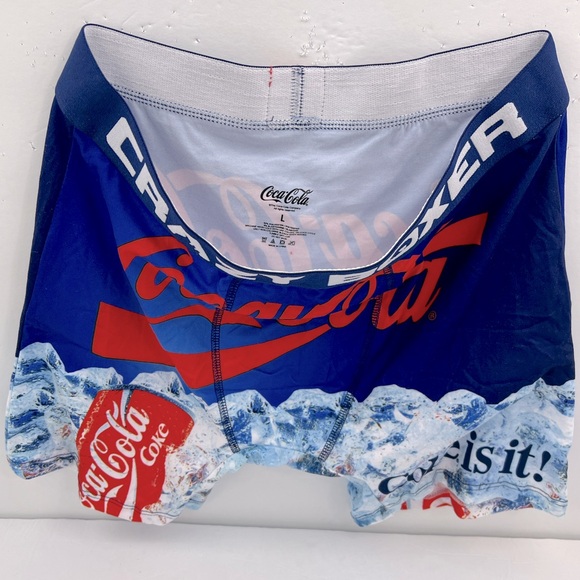 CRAZY BOXER BRIEFS COCA COLA DESIGN, 92%  POLYESTER 8% “ELASTHANNE,” LARGE SIZE - Picture 3 of 11